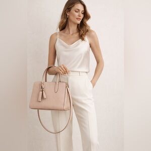 Kate Spade New York Medium Pebbled Leather Top Zip Satchel | Peachpuff